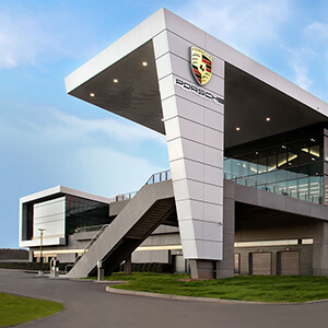 front shot of the Atlanta Porsche dealership